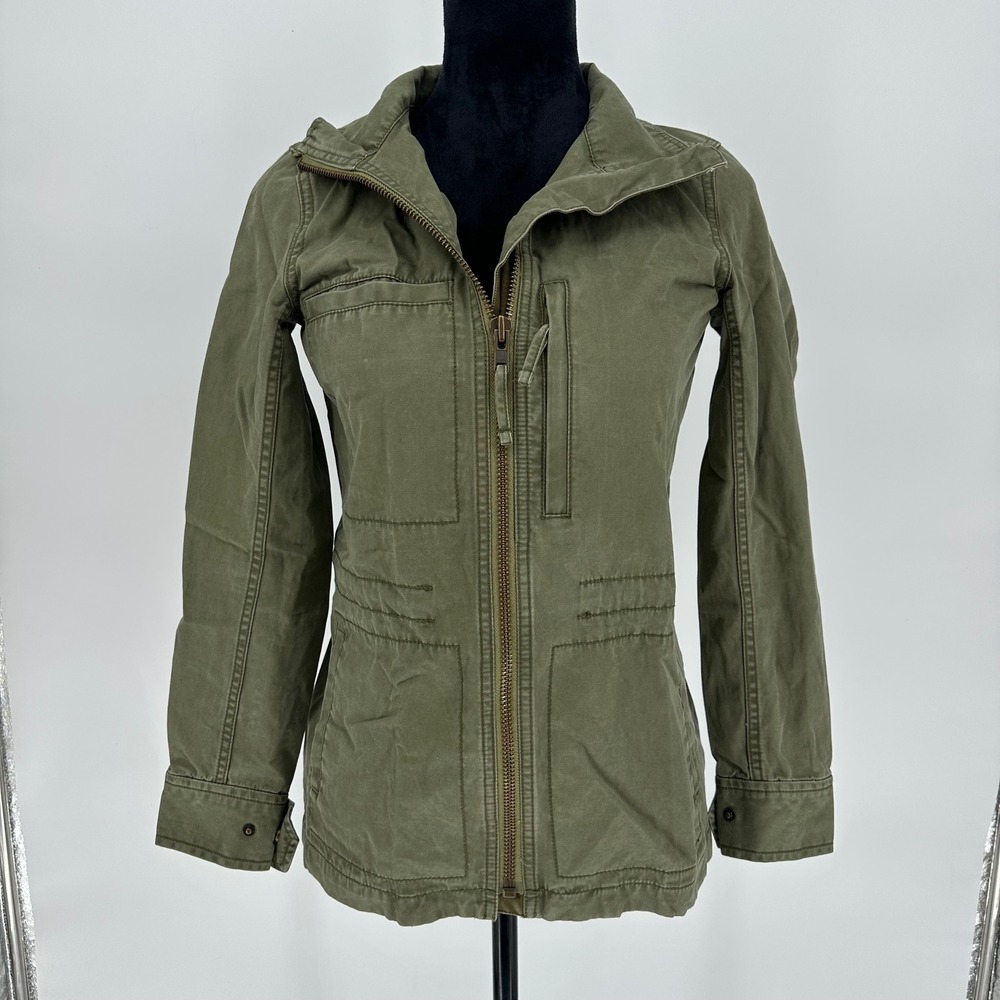 Madewell Fleet Jacket Army‎ Green Military Women's Size XS 100% Cotton Full Zip